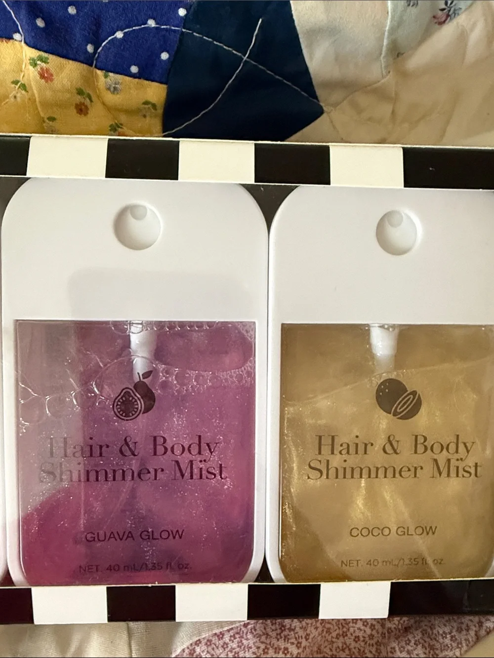 NWT 5 piece Hair & Body Shimmer mist set.: coco glow, Guava glow & Lychee glow